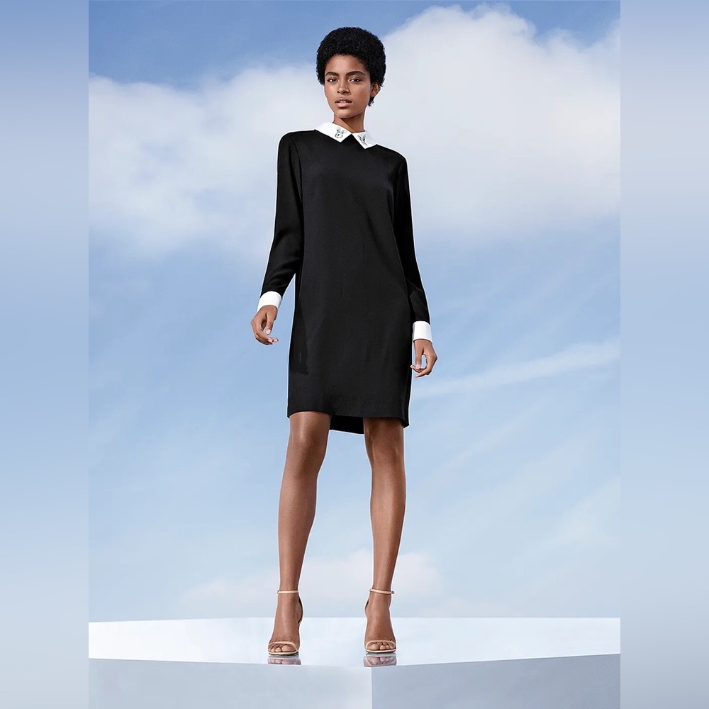 Victoria Beckham | Black and White | Collared Dress | Size Medium